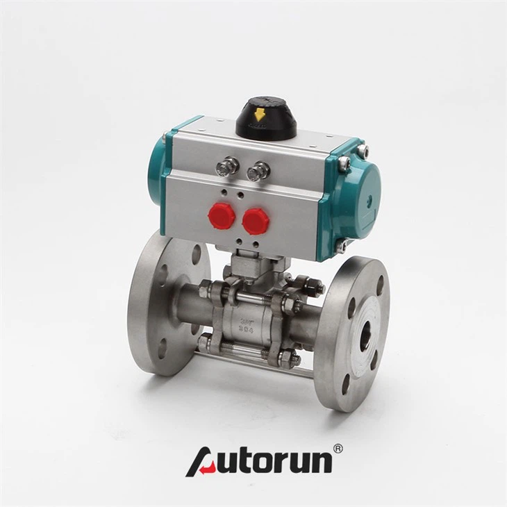 Pneumatic 3 Piece Flange Ball Valve